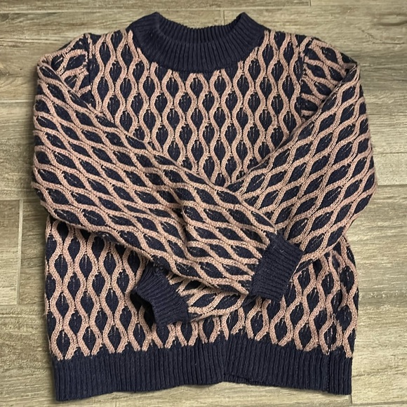 Urban Outfitters Sweaters - Urban Outfitters Wool Blend Lattice Puff Sleeve Sweater